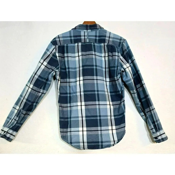 Zara Man Slim Fit Blue/Gray Plaid Button-Up Shirt Size XL/44 - Picture 2 of 12